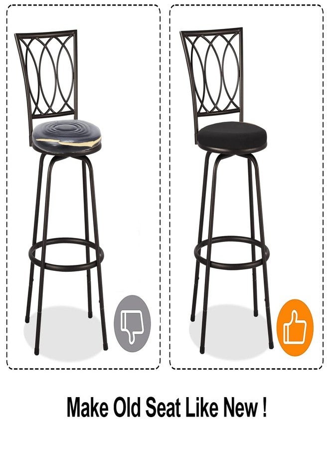 Deisy Dee 4PCS Round Bar Stool Seat Covers Stretch Round Chair Covers for 13-16 Inch Stool Chair (Black) - Image 5